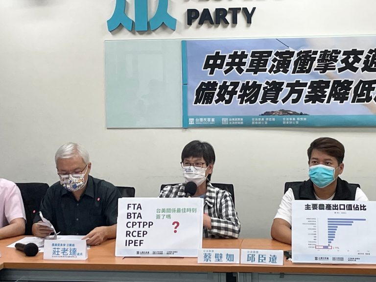 中共軍演衝擊交通經濟，備好物資方案降低風險  民眾黨團籲：海空交通超前部署、加速農業升級